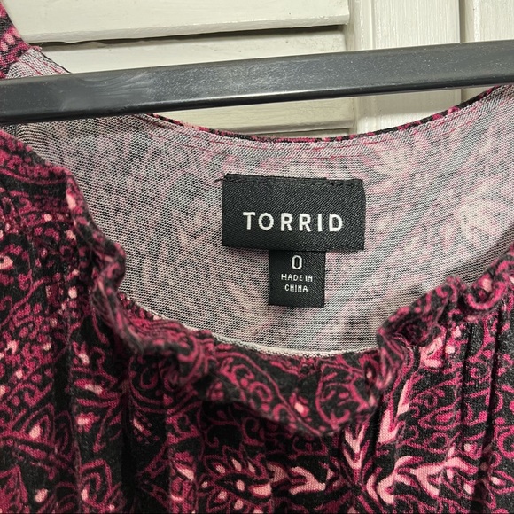 🎉HP🎉 Torrid Drape Top Halter Neck Burgundy Maxi Dress, Size 0 - Picture 9 of 14